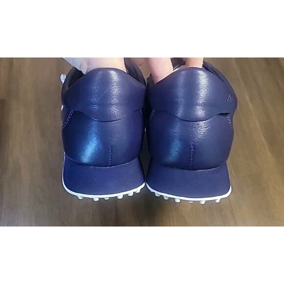 TORY SPORT Blue Leather Ruffle Sneakers Women’s 7.5M Casual Designer EUC - Picture 6 of 9